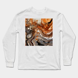 Autumnal Abstract Liquid Terrain Long Sleeve T-Shirt